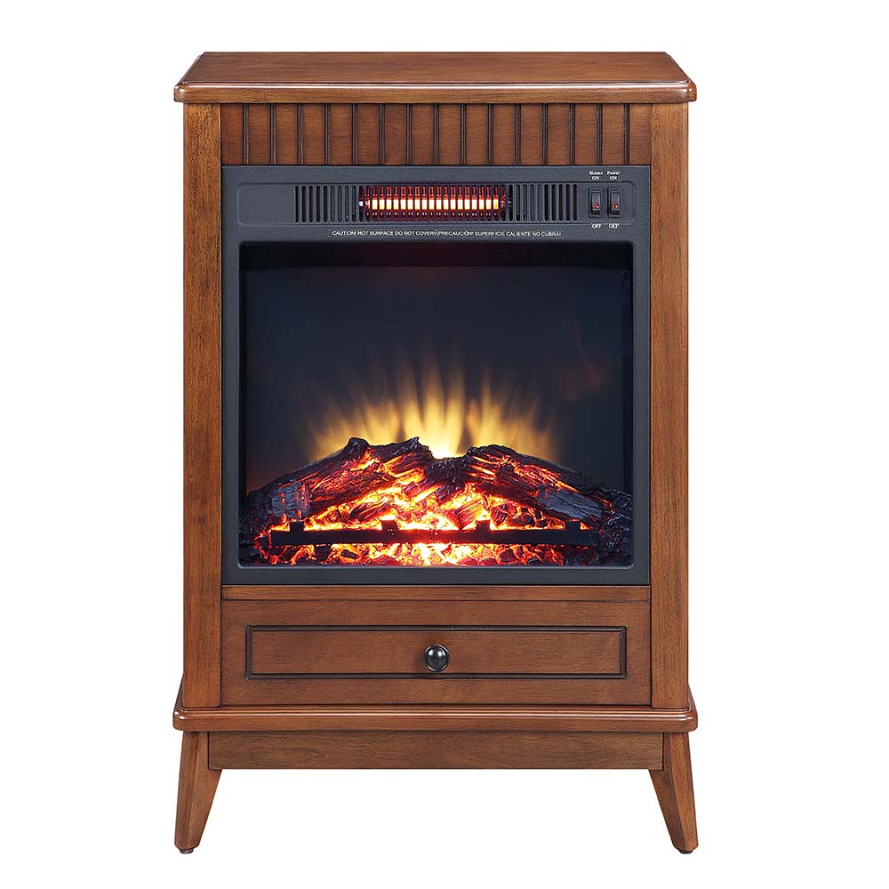 palton fireplace, walnut finish