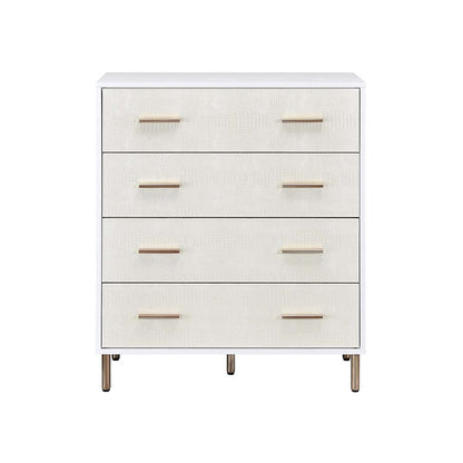 Paitalyi Chest, White, Champagne & Gold Finish