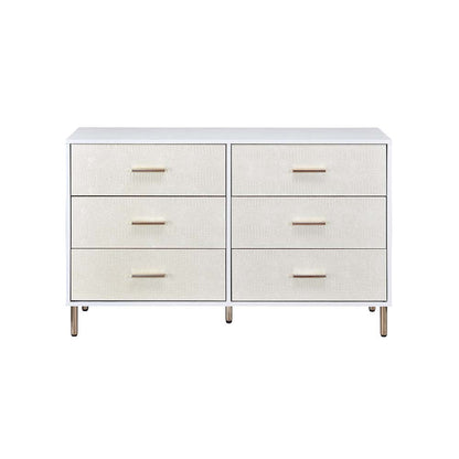 Paitalyi Dresser, White, Champagne & Gold Finish