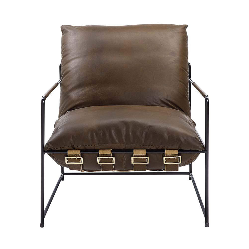 patina accent chair, saturn top grain leather