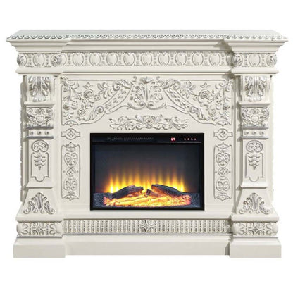 Patli Fireplace, Antique White Finish