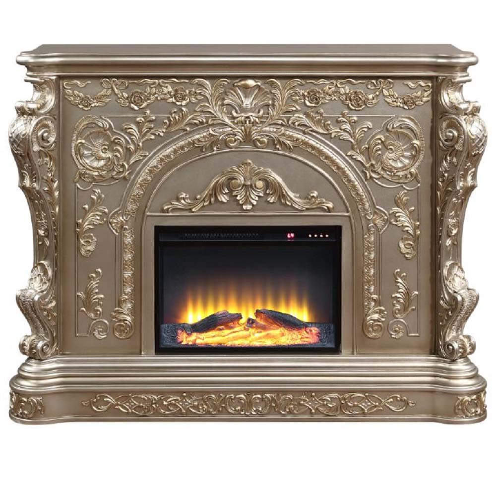 patwin fireplace, antique silver finish