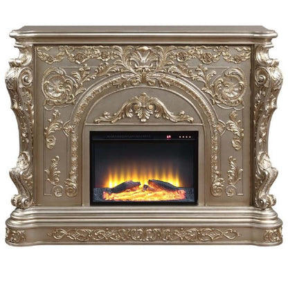 Patwin Fireplace, Antique Silver Finish