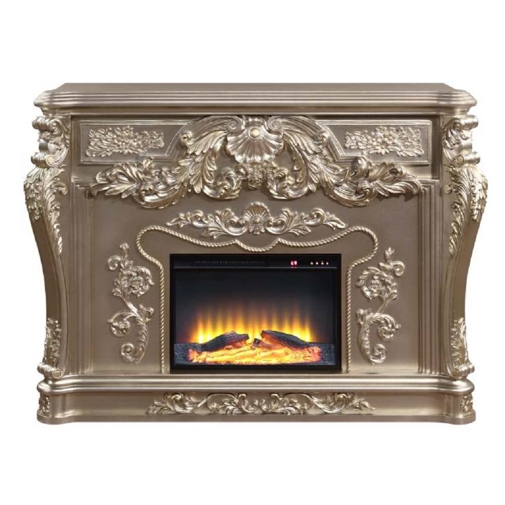 pavan fireplace, antique silver finish