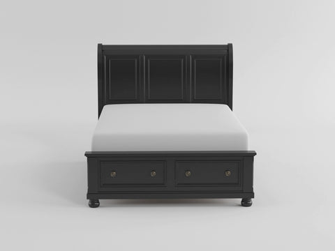 Spivey (3)Queen Sleigh Platform Bed with Footboard Storage