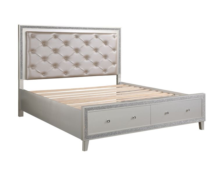 queen bed w/led & storage