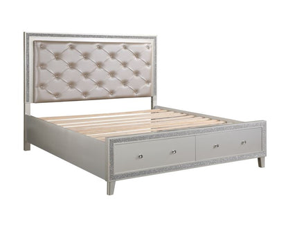 QUEEN BED W/LED & STORAGE