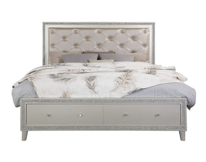 QUEEN BED W/LED & STORAGE