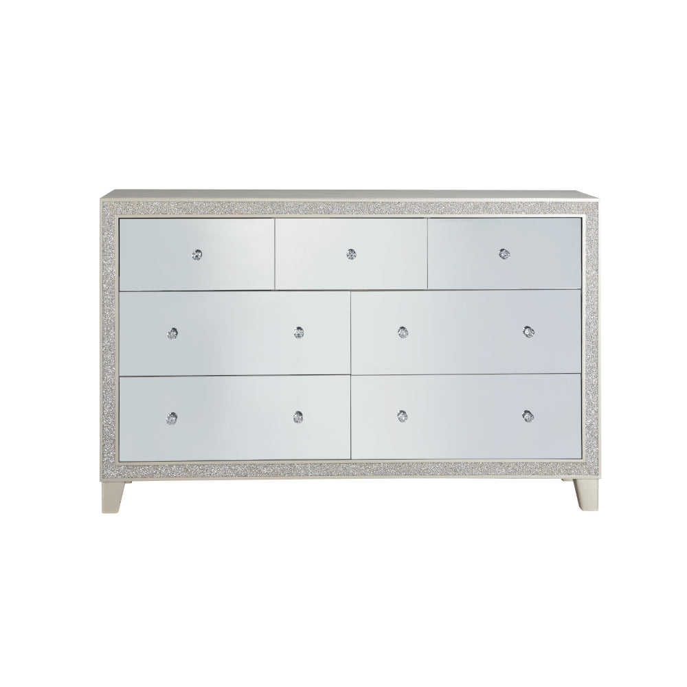 rahma dresser, mirrored & champagne finish