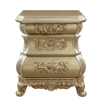 Raine Nightstand, Gold Finish