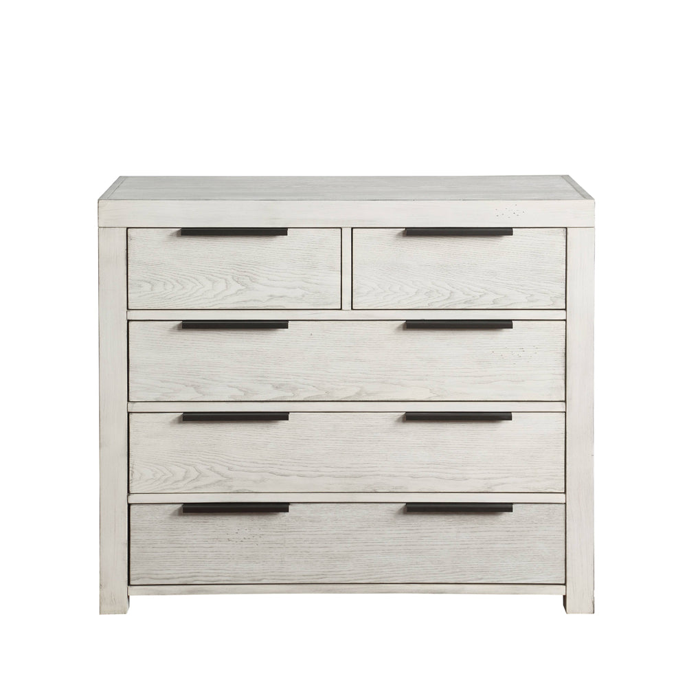 raphaela chest, weathered white finish