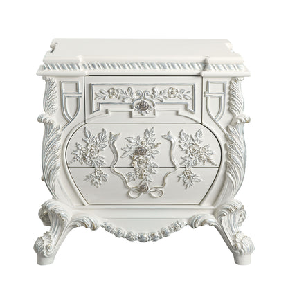 Patli Nightstand, Antique White Finish