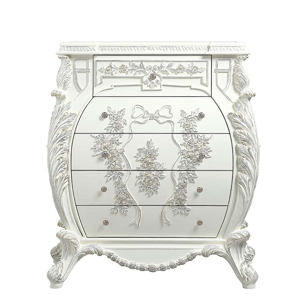 patli chest, antique white finish