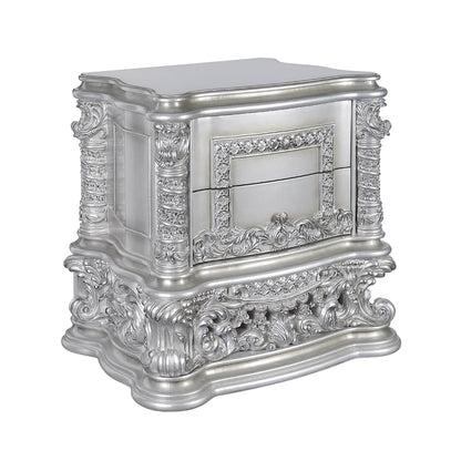 Rashawn Nightstand, Antique Platinum Finish