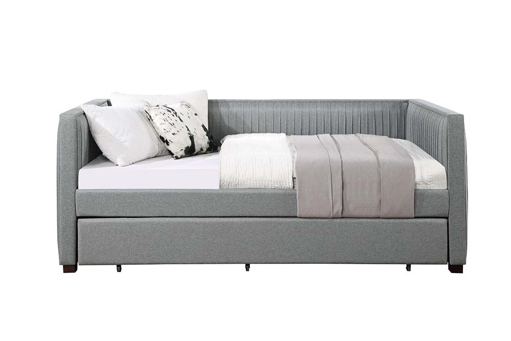 raziela daybed w/trundle (twin), gray fabric