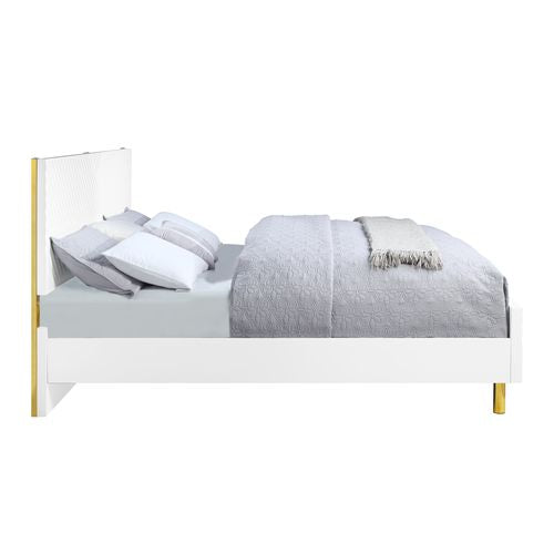 parfield ek bed, white high gloss finish