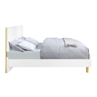 Parfield EK Bed, White High Gloss Finish