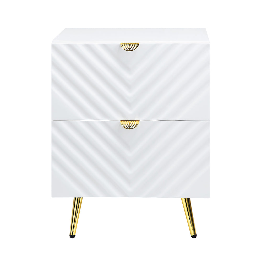 parfield nightstand, white high gloss finish