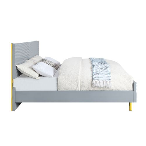 parfield ek bed, gray high gloss finish