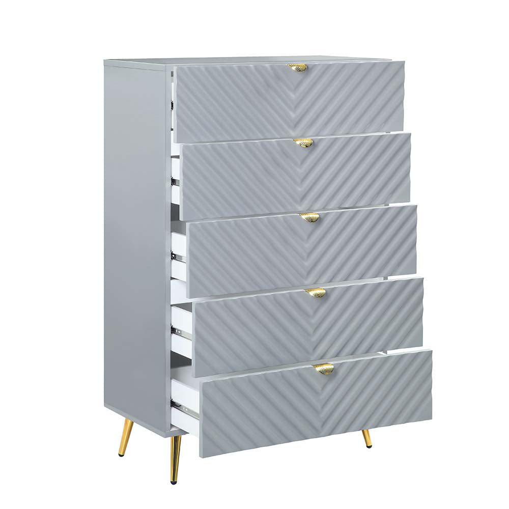 parfield chest, gray high gloss finish