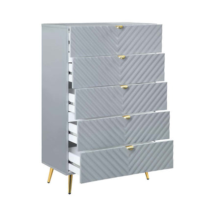 Parfield Chest, Gray High Gloss Finish