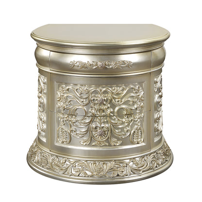 Pavan Nightstand, Antique Gold Finish