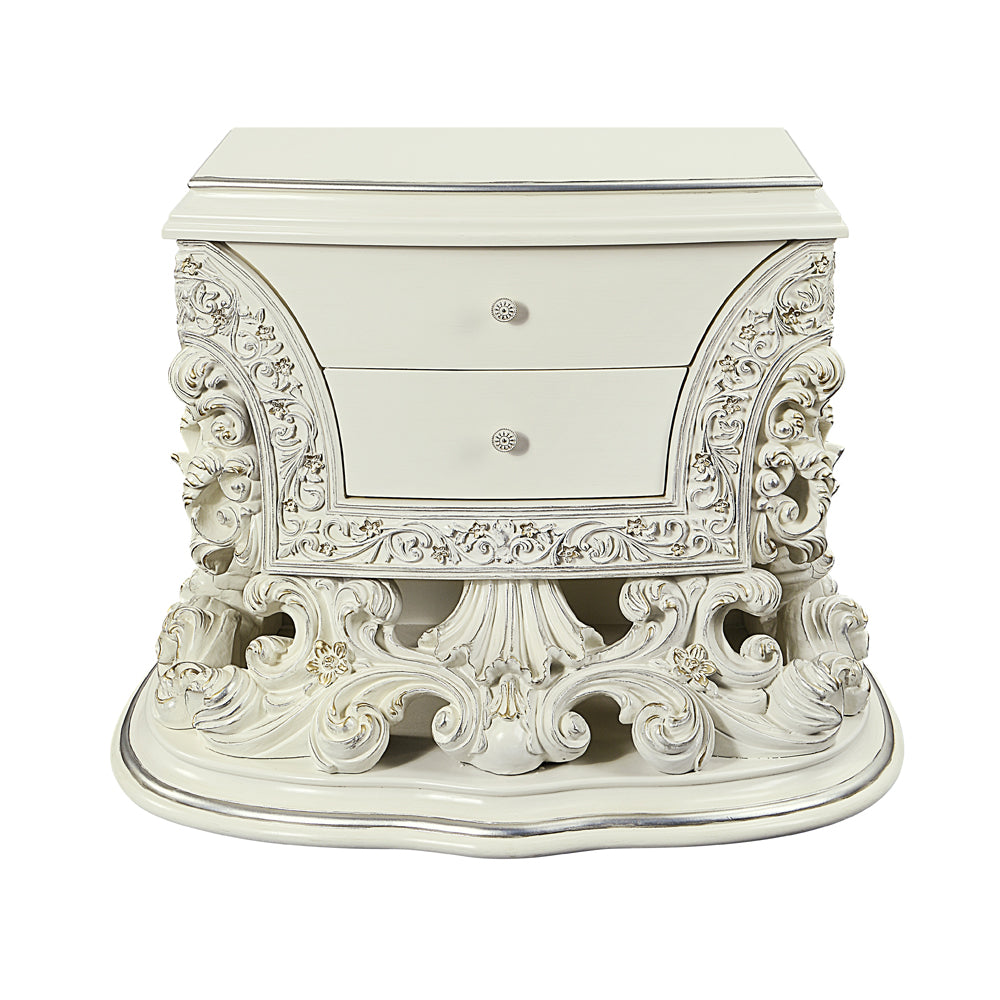 paxley nightstand, antique white finish