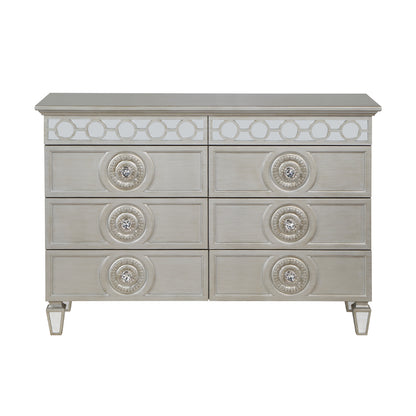 Applewood Dresser, Silver & Mirrored Finish