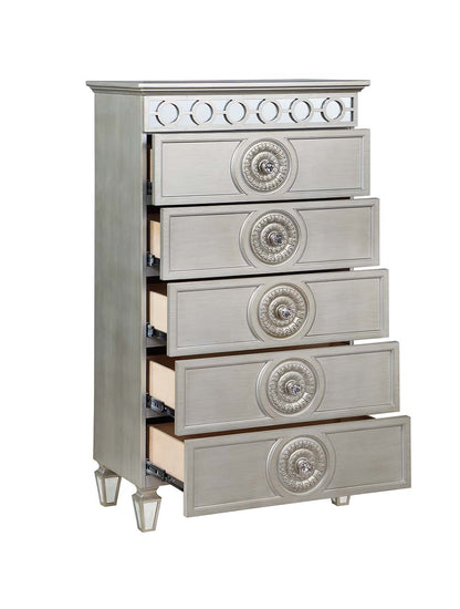 Applewood Chest, Silver & Mirrored Finish