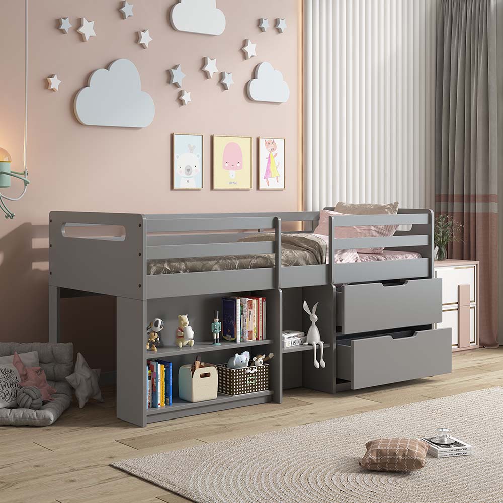 twin loft bed w/storage