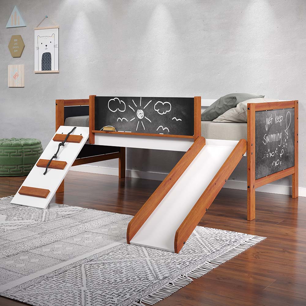 twin loft bed w/slide