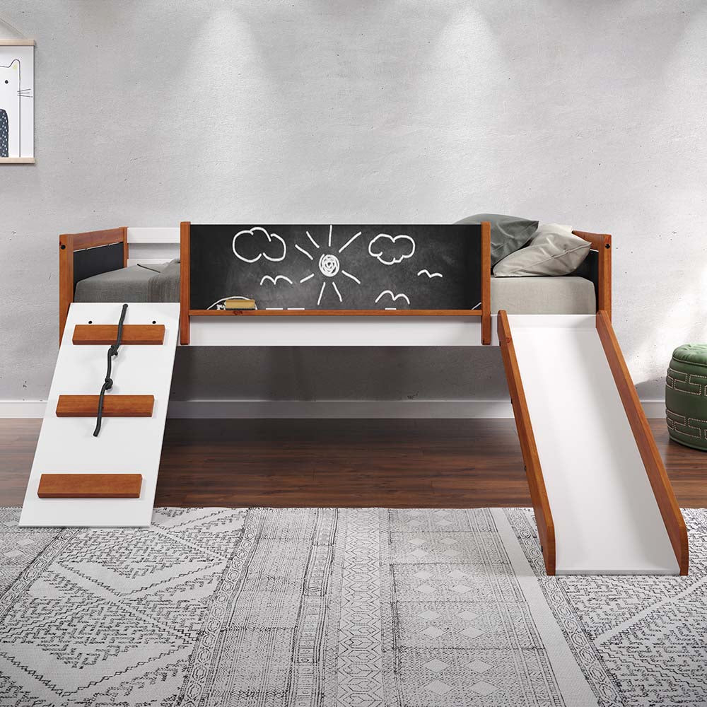 twin loft bed w/slide