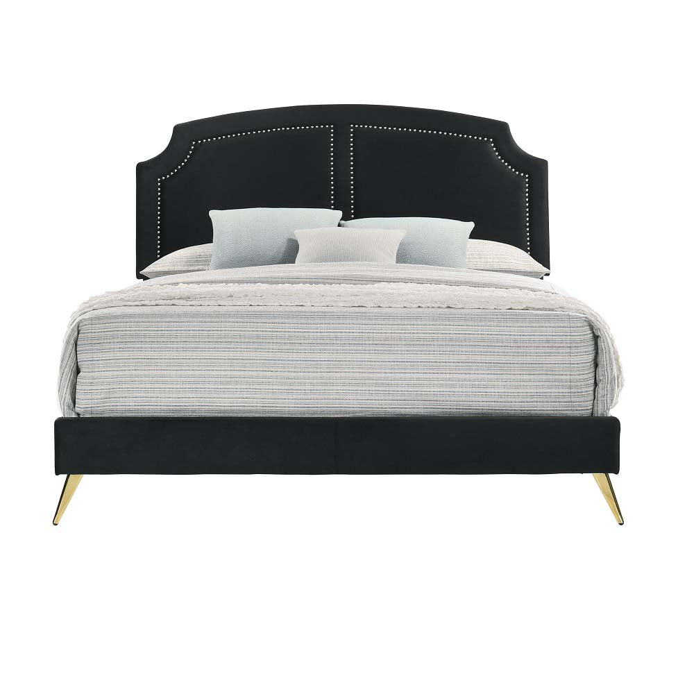 renell full bed, black velvet