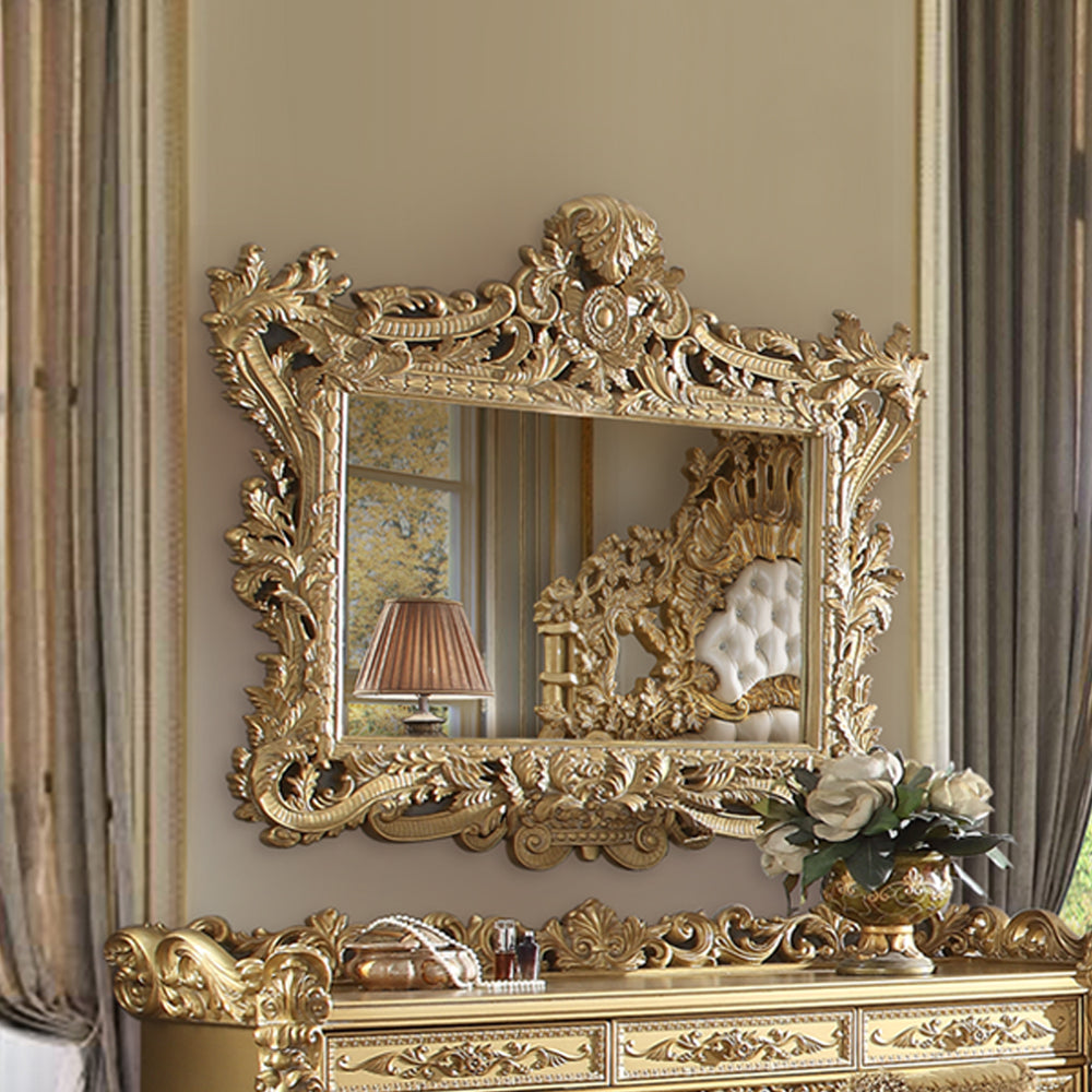 rocky mirror, gold finish