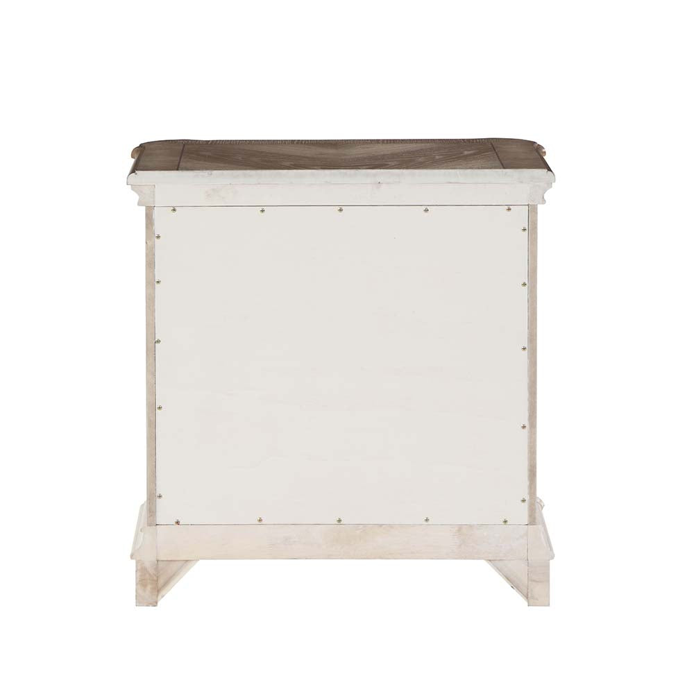 babs nightstand, antique white finish