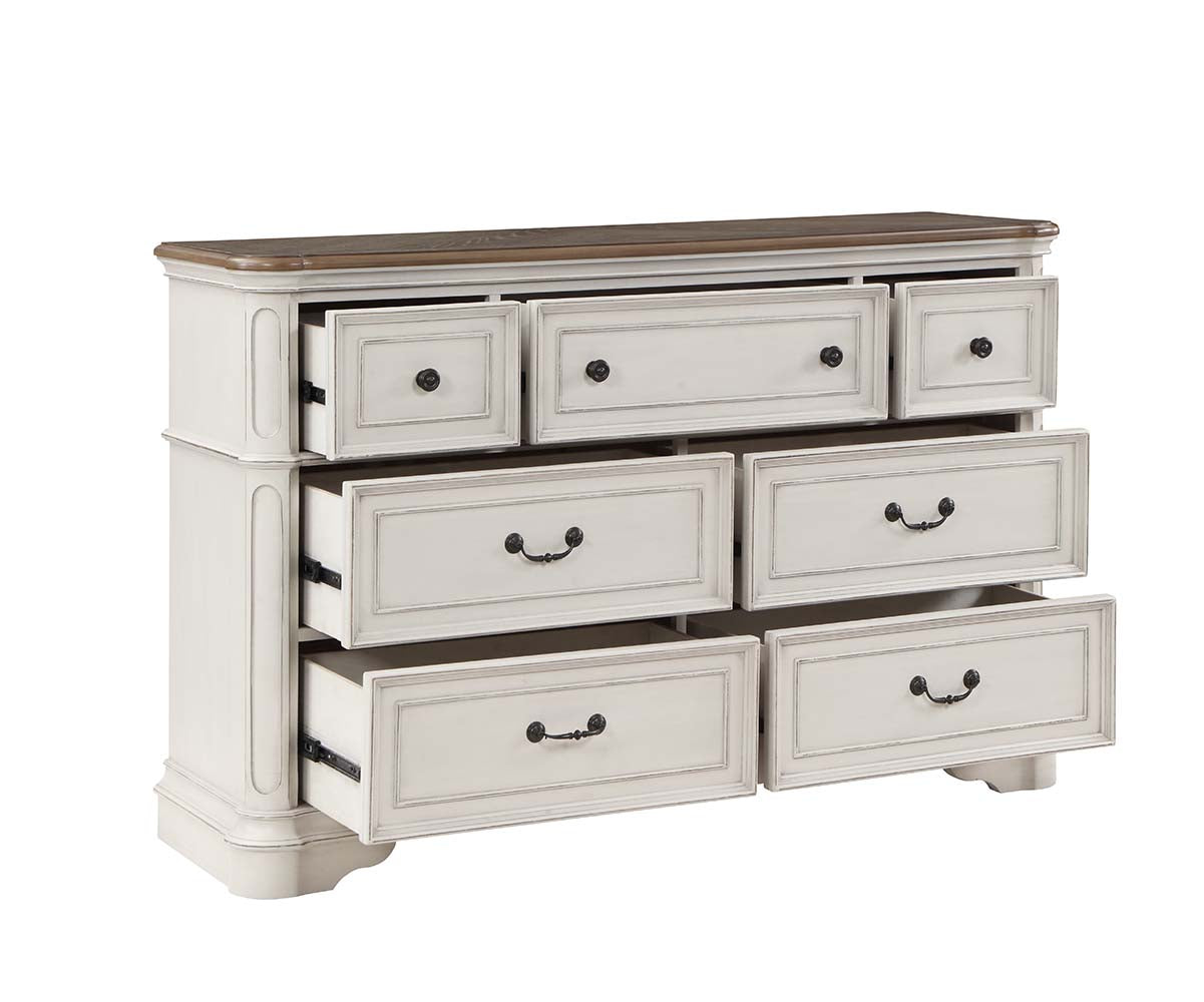 babs dresser, antique white finish