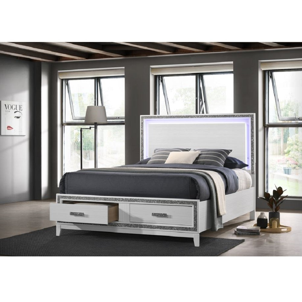 ek bed w/led & storage