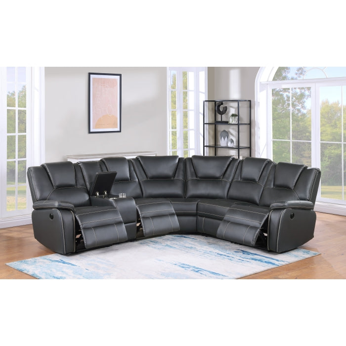 benedict modular faux leather power reclining sectional