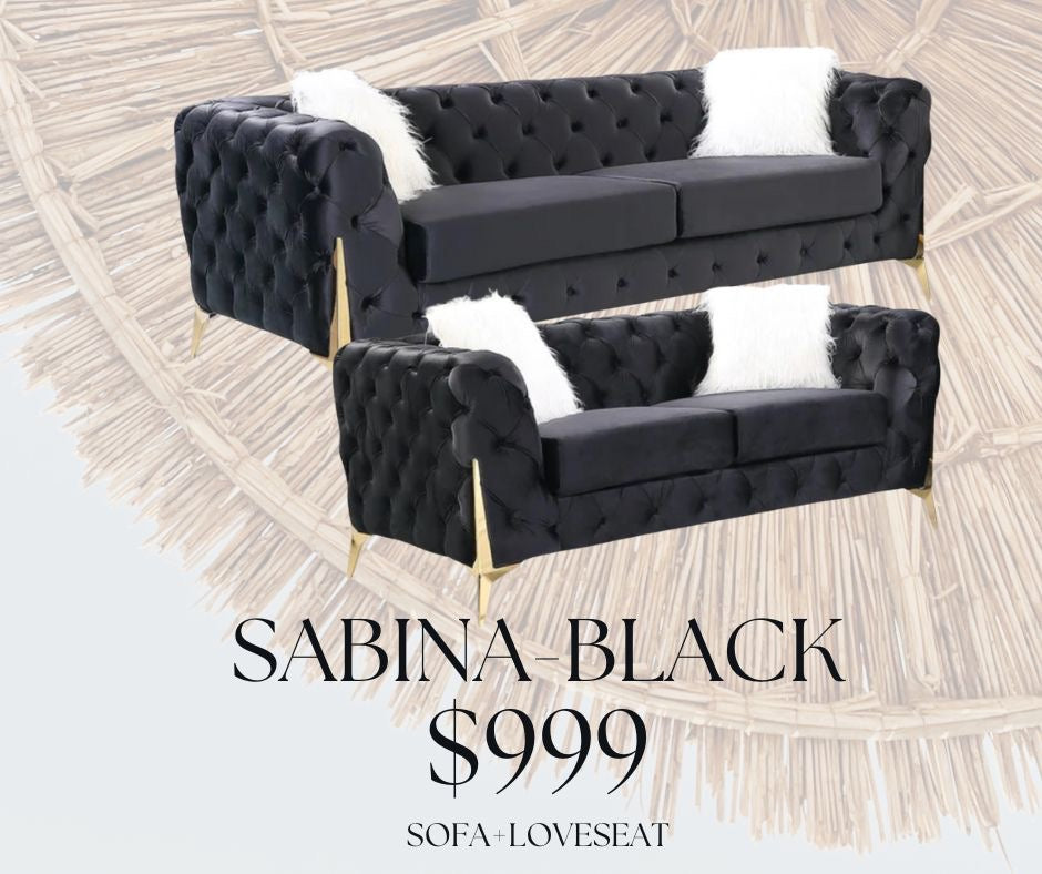 sabina black living room collection