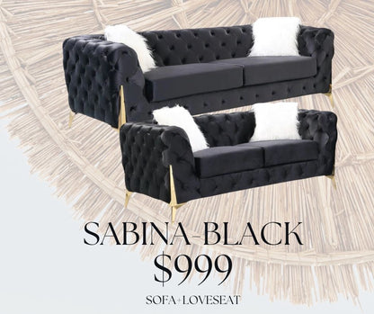 Sabina Black Living Room Collection