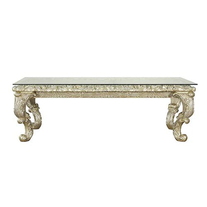 Raini Dining Table, Champagne Silver Finish