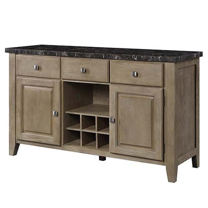 Selah Server, Marble Top & Oak Finish