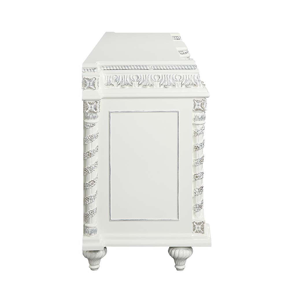 patli server, antique white finish