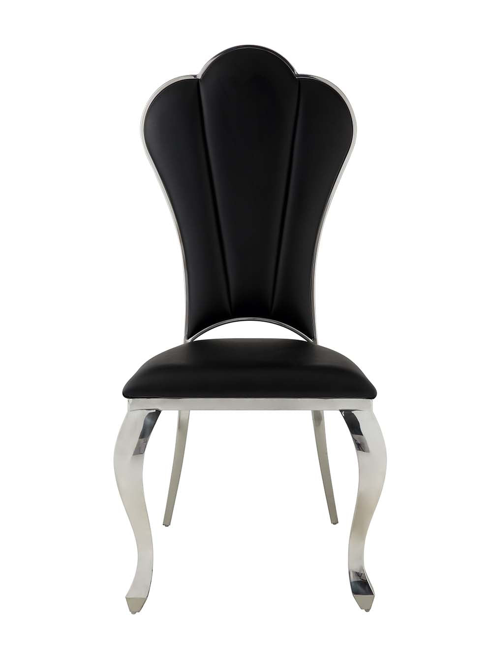 fabrice side chair (set-2), black synthetic leather