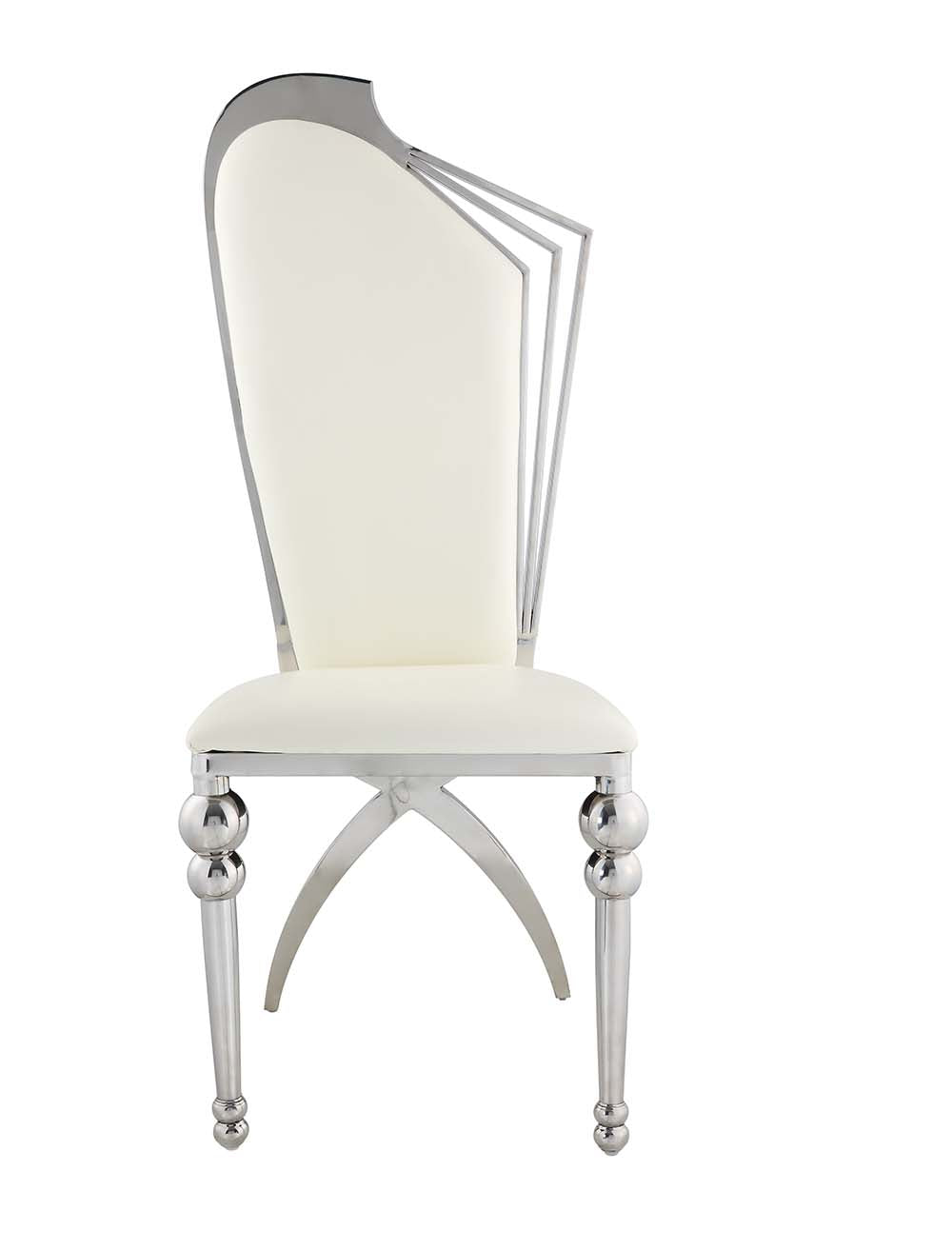 fabrice side chair (set-2), beige synthetic leather