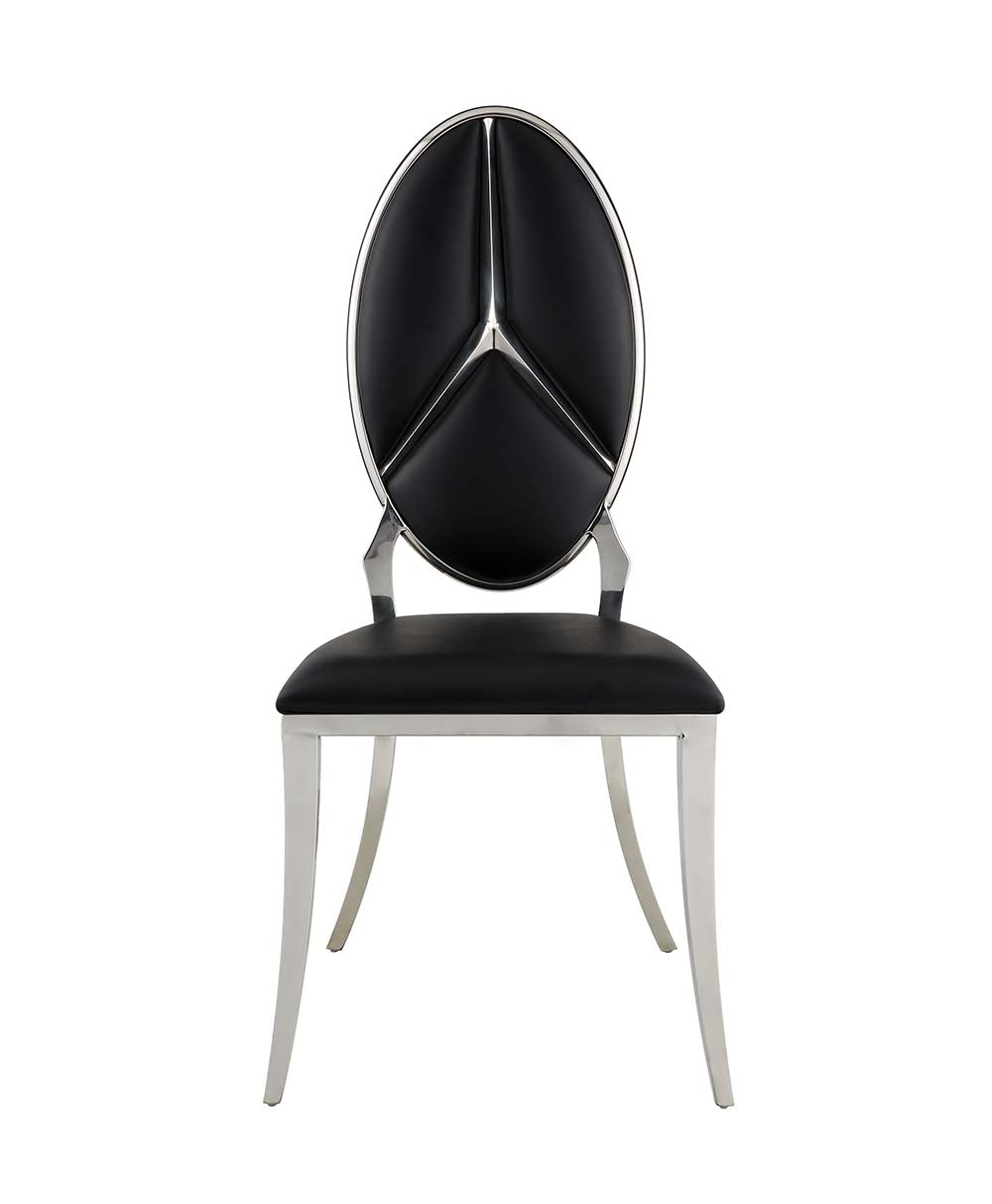 fabrice side chair (set-2), black synthetic leather