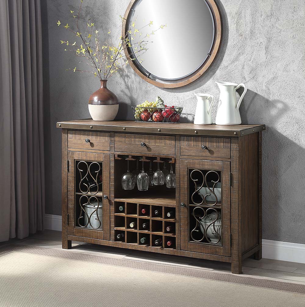 server w/cup holder & wine rack