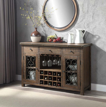 SERVER W/CUP HOLDER & WINE RACK