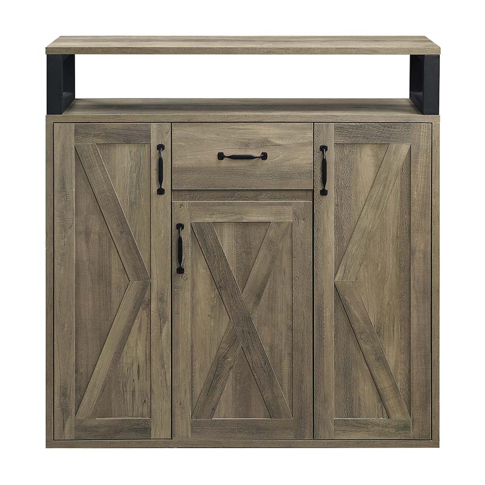 shalisa server, rustic oak finish