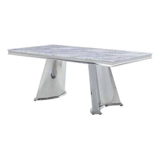 DINING TABLE W/ENGINEERING STONE TOP & PEDESTAL BASE